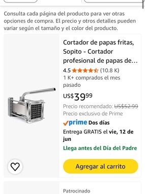 Stainless Steel Handheld French Fry Cutter - Silver